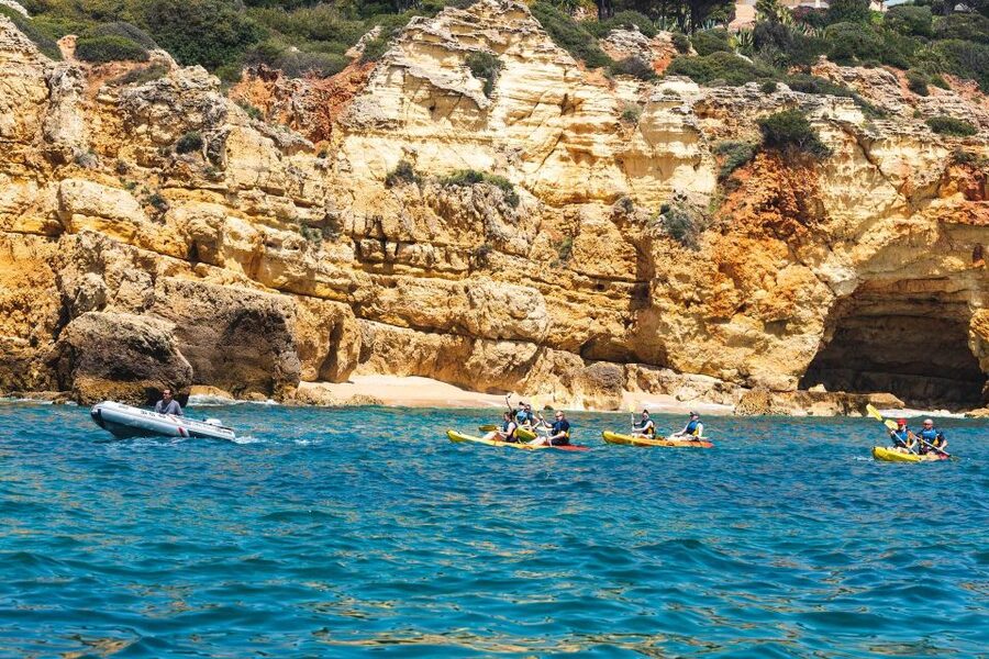 Albufeira: Algarve Kayak and Coastline Tour - Paddling along the Albufeira coast