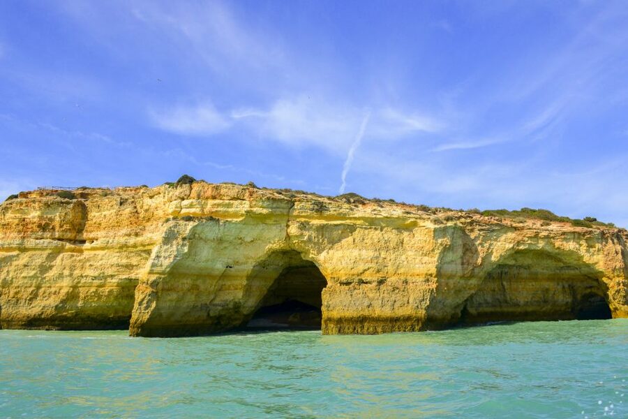 Albufeira: Benagil Caves & Dolphin Watching Speed Boat Tour - Searching for dolphins offshore