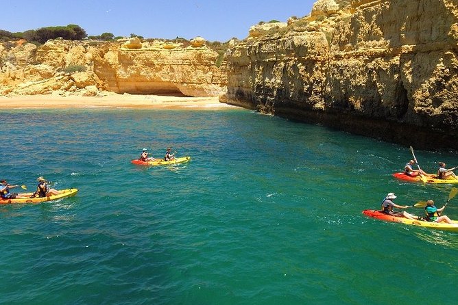 Albufeira Kayak Tour – Relaxing Trip with 2 Guides - Returning by catamaran instead of paddling back