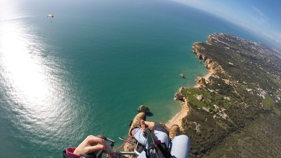 Albufeira: Paragliding and Paratrike Tandem Flights - Taking off above the Algarve coast