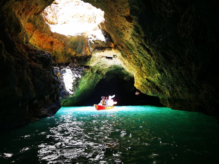 Algarve: Benagil Sea Cave Sunrise or Sunset Kayak Experience - Inside Benagil Cave