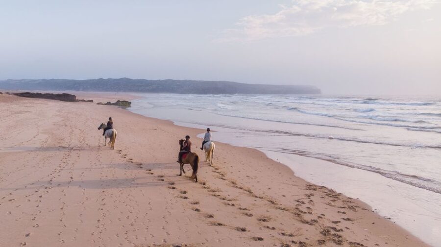 Algarve: Horse Riding Beach Tour at Sunset or Morning - Reaching the coast above Bordeira Beach