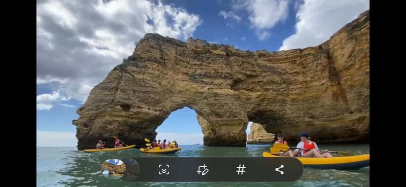 Benagil: Benagil Kayak Tour - Paddling toward Algar de Benagil