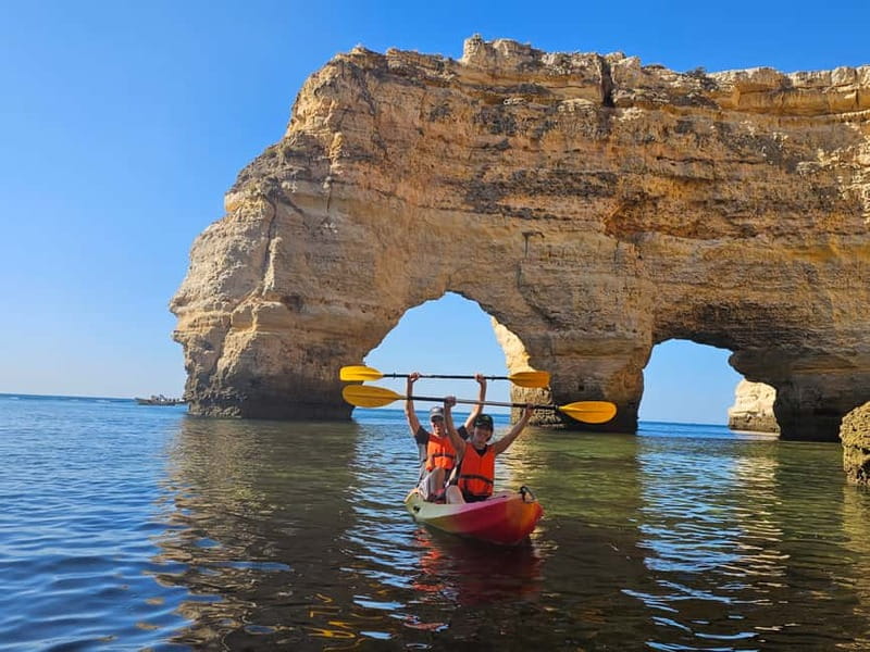 Benagil Cave: Guided Kayak Tour with Caves and Cliffs - Paddling along the Algarve cliffs