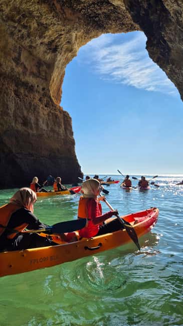 Benagil: Caves, Beaches, and Secret Spots Guided Kayak Tour - Praia da Marinha and the natural arch