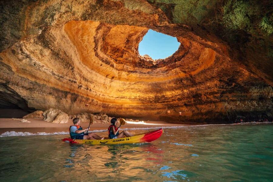 Benagil: Guided Kayaking Tour to the Benagil Cave - Starting at Benagil Beach and learning the basics