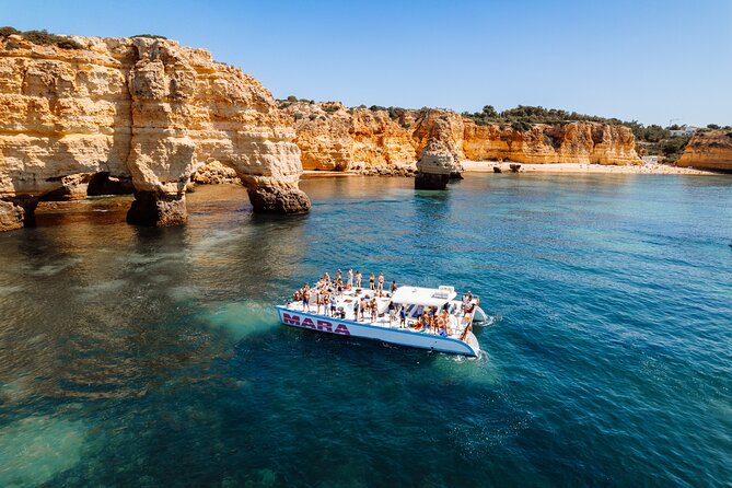 Catamaran Cruise: Caves and Coastline to Benagil - The swim stop and glass of champagne