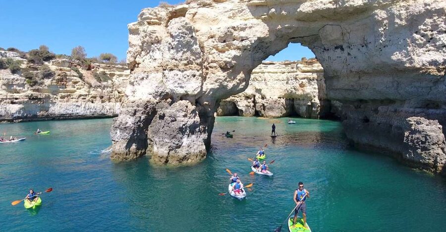 From Albufeira: Benagil Hidden Caves Tour by Kayak - The real appeal: boat comfort followed by paddle power