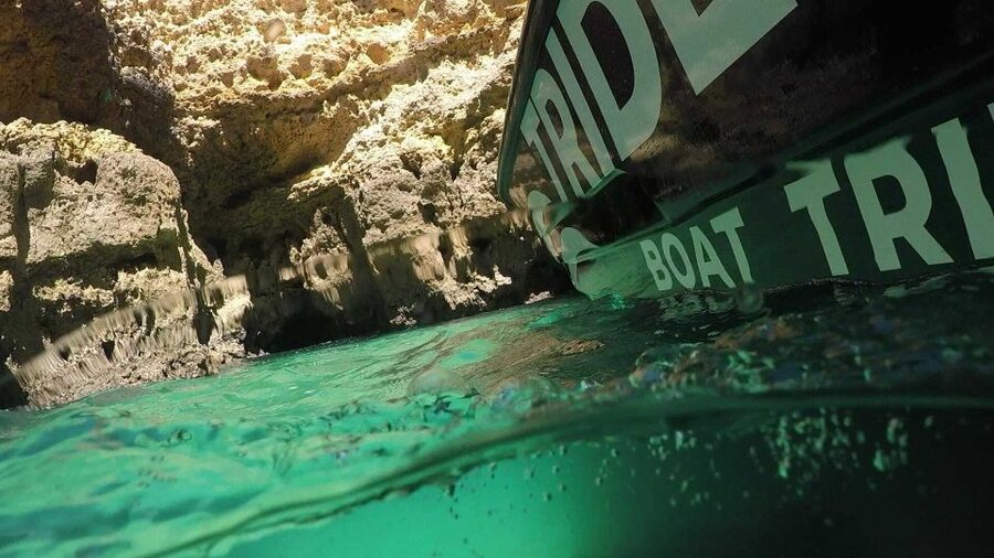 From Armação de Pêra: Benagil Caves and Beaches Boat Tour - Praia da Marinha and the approach to Benagil