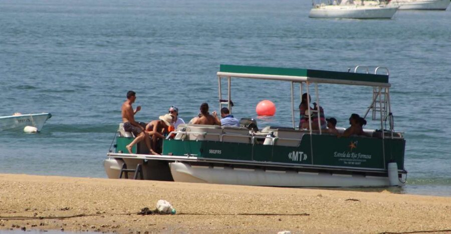 From Faro: 2-Island, 2-Stop Ria Formosa Catamaran Tour - Leaving Faro through Ria Formosa