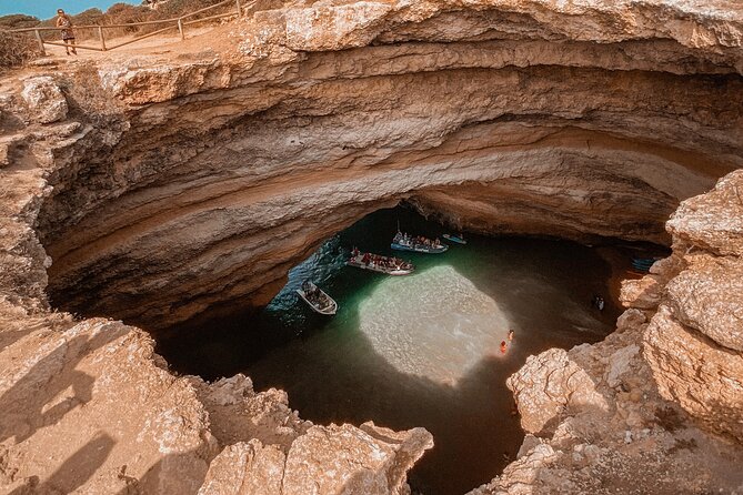 From Faro : Benagil, Algar Seco, 7 Hanging Valleys & Navy - Benagil Cave from the trail above