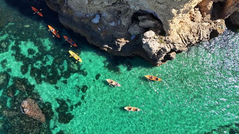 From Lagos: Ponta da Piedade Caves Kayak Tour from Catamaran - The catamaran ride to the cliffs