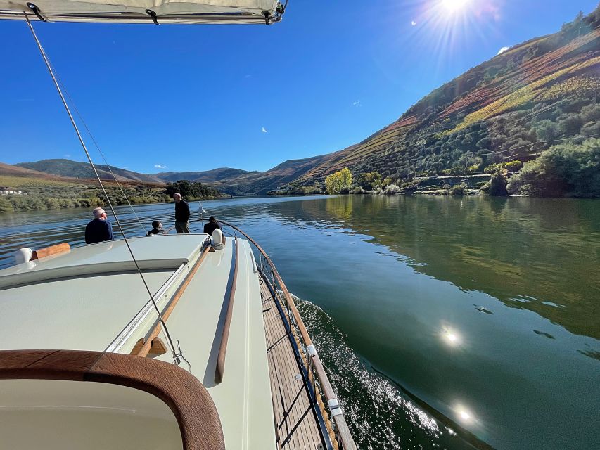 From Pinhão: Private Yacht Cruise along the Douro River - The yacht, from open deck to glass lounge