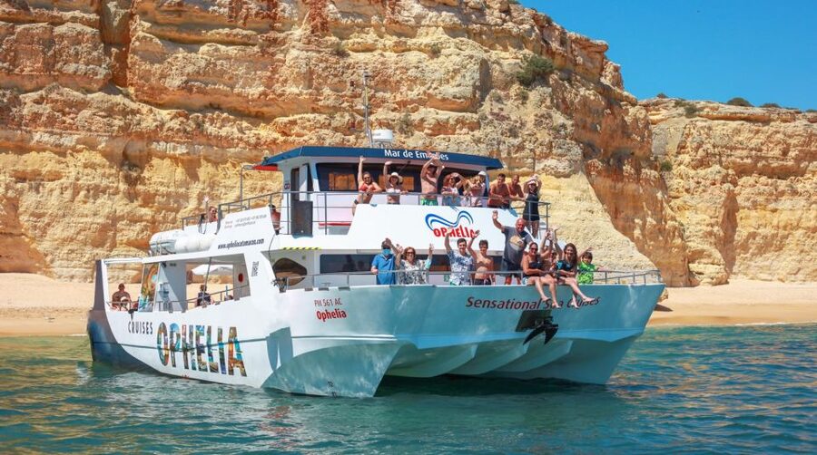 From Portimão: Catamaran Cruise to Benagil Caves with BBQ - Getting close to the Benagil caves
