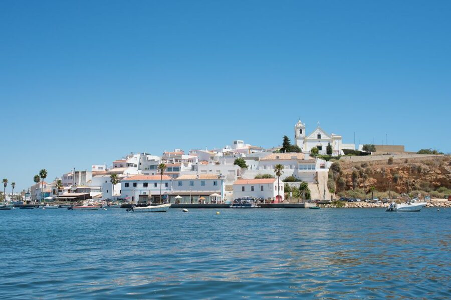From Portimão: Catamaran Cruise to Benagil Caves with BBQ - The return route near Carvoeiro
