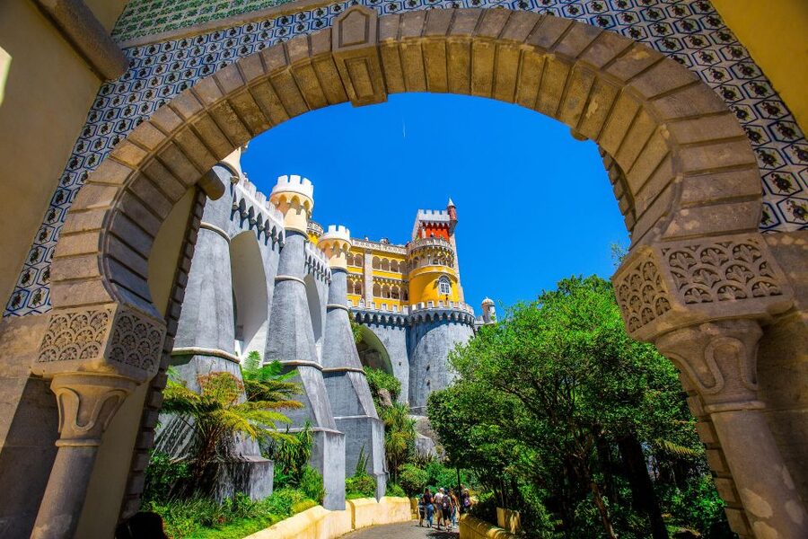 From Sintra: Pena Palace Guided Tour - Views toward Sintra, Cascais, and Lisbon