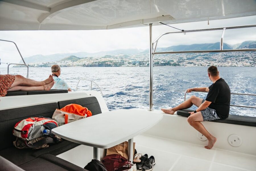 Funchal Bay: Dolphin & Whale Watch Luxury Catamaran Cruise - Cabo Girão and the half-hour swim stop