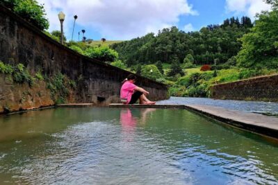 Furnas: Volcano Crater, Lake, Tea Plantation, and Waterfall