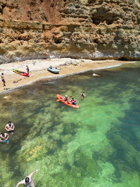Lagoa: Benagil Caves and Wild Beaches Tour with Local Guide - Paddling toward the Algarve cliffs