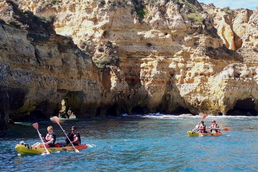 Lagos: Guided Kayak Tour - Entering the caves and arches at Ponta da Piedade