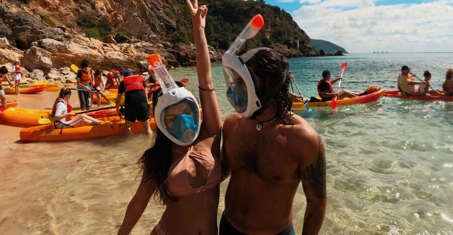 Lisbon: Arrábida Kayak & Wild Beach Snorkeling with Pickup - Paddling Along the Arrábida Coast