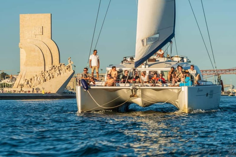Lisbon: Sunset Catamaran Cruise with Drinks - Commerce Square and the heart of Lisbon