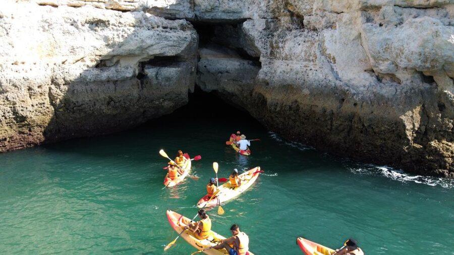 Portimão: Benagil Caves Speedboat and Kayak Guided Tour - Swimming, photographs, and the return journey