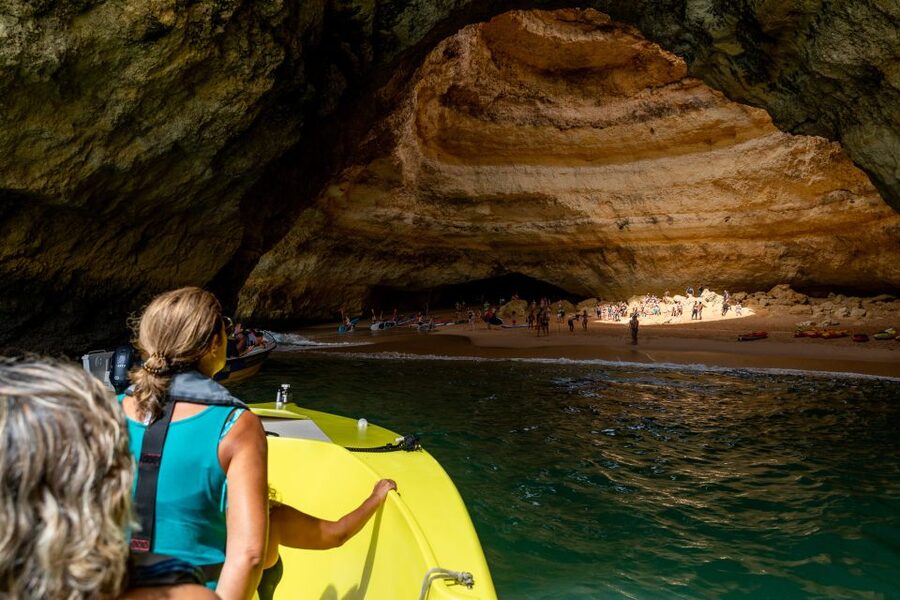 Portimão: Benagil Grottoes Boat Cruise - The Atlantic swim on the return
