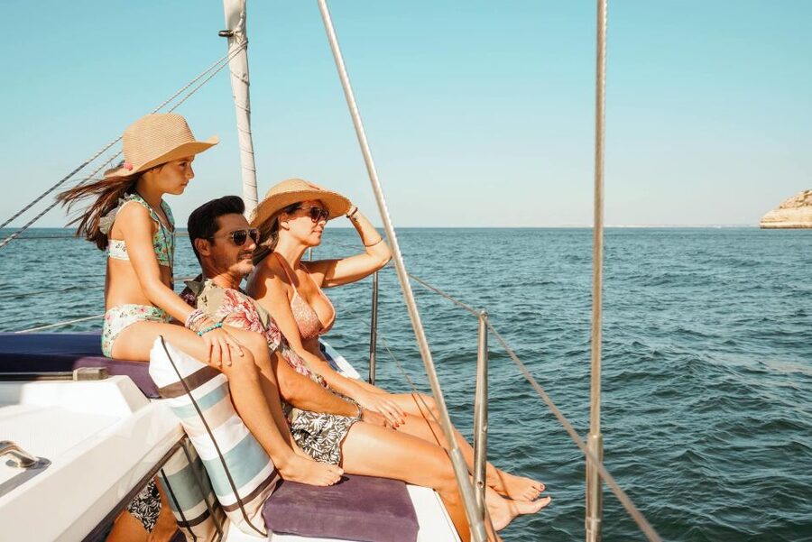 Portimao: Luxury Sail-Yacht Cruise with Sunset Option - Swimming stops, paddleboards, and sea conditions