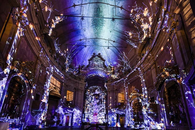 Porto: Spiritus Multimedia Show Entry Ticket - Inside Clérigos Church after dark