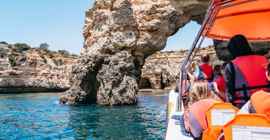 Vilamoura: Benagil Cave Boat Tour with Entry - The coast between Vilamoura and Benagil